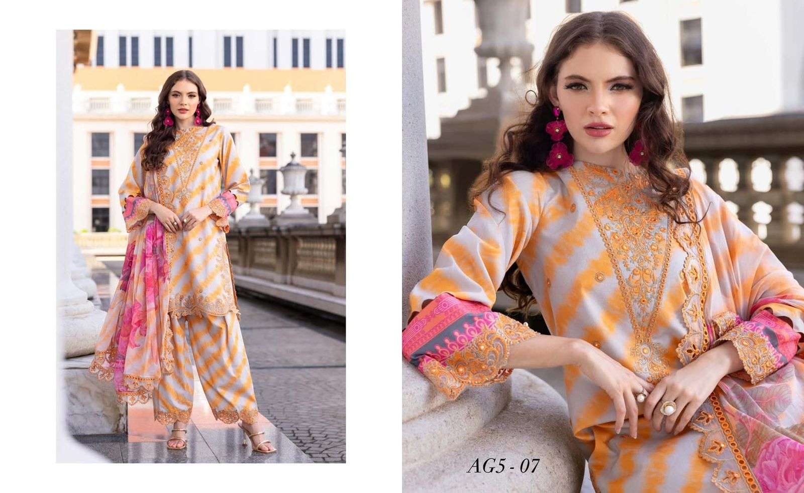 Charizma Aghaz e Nou Volume 1 3-PC Unstitched Collection Embroidered Lawn with Embroiderd Chiffon Dupatt Vol 1